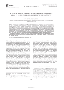 ACTION POTENTIAL THRESHOLD OF HIPPOCAMPAL