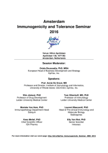 Amsterdam Immunogenicity and Tolerance