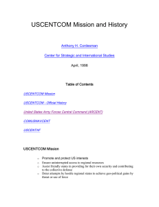 USCENTCOM Mission and History