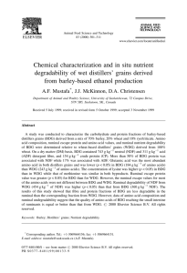 Chemical characterization and in situ nutrient degradability of wet