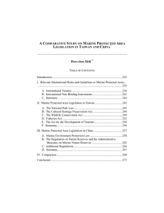 A Comparative Study on Marine Protected Area Legislation in