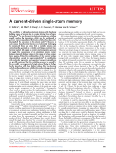A current-driven single-atom memory
