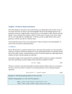 Chapter 2 Numeric Representation.