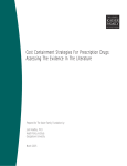 Cost Containment Strategies for Precription Drugs