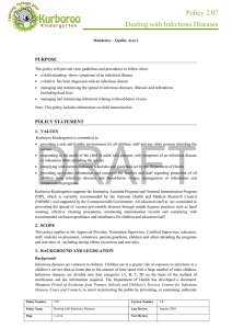 Dealing with Infectious Dis Policy 2.07 aling with Infectious Diseases