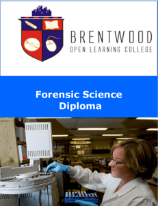 Forensic Science Diploma - Brentwood Open Learning College