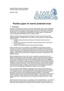 Position paper on marine protected areas