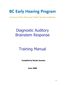 Diagnostic Auditory Brainstem Response Training Manual