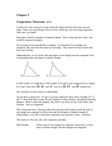 Chapter 5 Congruence Theorems