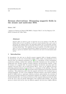 Zeeman observations: Measuring magnetic fields in the atomic and