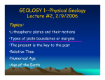 GEOLOGY 1--Physical Geology Lecture #2, 2/9/2006