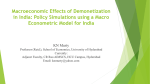 Macroeconomic Effects of Demonetization in India: Policy