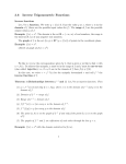 3.6 Inverse Trigonometric Functions