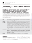 The European CRT Survey: 1 year (9–15 months) follow