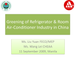 Greening of Refrigeration Industry in China—Refrigerator