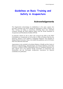 Guidelines on basic training and safety in acupuncture