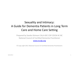 Sexuality and Intimacy: A Guide for Dementia Patients in