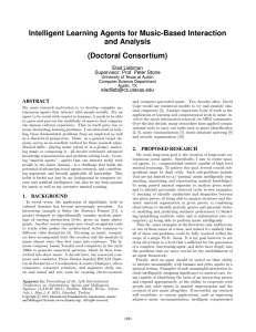 Intelligent Learning Agents for Music-Based Interaction