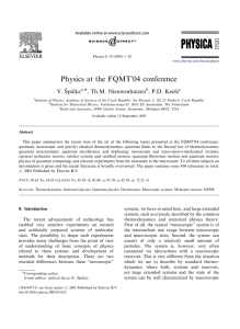 Physics at the FQMT`04 conference