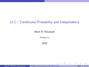 §3.2 – Conditional Probability and Independence