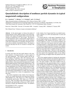 Quasiadiabatic description of nonlinear particle dynamics in typical