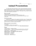 Animal Presentation Instructions - Ms. Herzan`s Biology