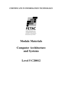Module Materials Computer Architecture and Systems Level 5 C20012