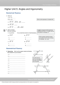 Higher Unit 5: Angles and trigonometry