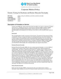 Genetic Testing for Duchenne and Becker Muscular