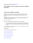 Form Validation - part 5 (writing a custom Form