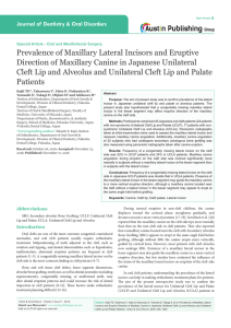 Prevalence of Maxillary Lateral Incisors and Eruptive Direction of