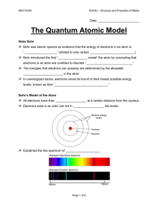 6 - The Quantum Atomic Model SCH4U – Structure and Properties of