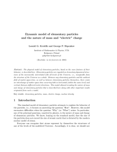 Dynamic model of elementary particles and the nature of mass and