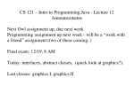 CS 121 – Intro to Programming:Java - Lecture 12