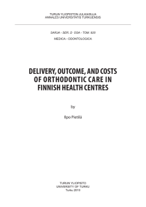 delivery, outcome, and costs of orthodontic care in finnish