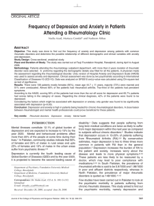Frequency of Depression and Anxiety in Patients