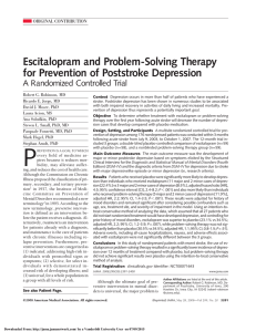 Escitalopram and Problem-Solving Therapy for Prevention of