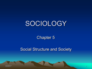 SOCIOLOGY Ch 5