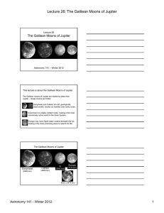 Lecture 28: The Galilean Moons of Jupiter