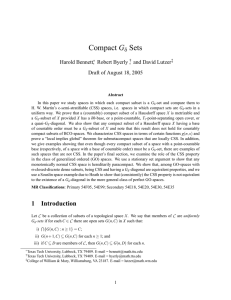 Compact Gδ Sets - College of William and Mary Math Department