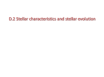 D2 Stellar characteristics and stellar evolution