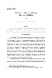 A Discrete Model of the Integer Quantum Hall Effect