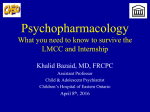 Psychopharmacology MS4 - 8th April 2016