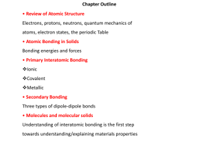 Chapter Outline • Review of Atomic Structure Electrons, protons