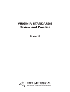 VIRGINIA STANDARDS Review and Practice