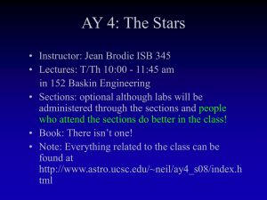 PowerPoint Presentation - AY 4: The Stars