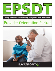 EPSDT Provider Orientation Packet - Providers