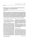 Performance Tests in Human Psychopharmacology (I): Test