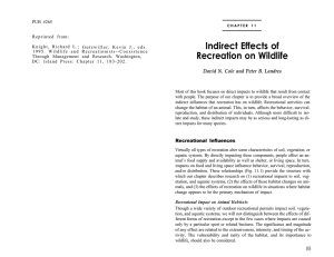 Indirect Effects of Recreation on Wildlife