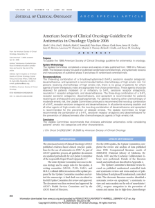 American Society of Clinical Oncology Guideline for Antiemetics in